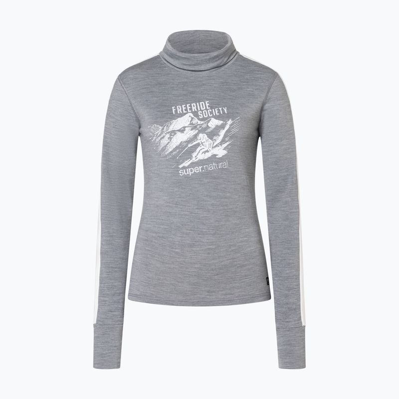 Дамски пуловер Super.Natural Freeride Roll Neck cashmere grey melange / f. white / f. white 4