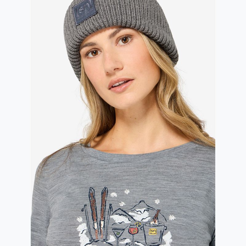 Дамска блуза с дълъг ръкав super.natural Apres Ski cashmere grey melange/various 4