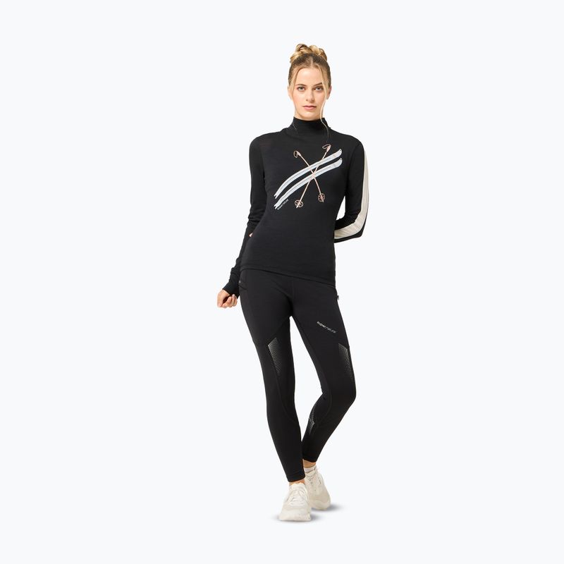Дамска блуза с дълъг ръкав super.natural KryTeeede Col T-Neck Light jet black/white/mountain trail gl/white 2