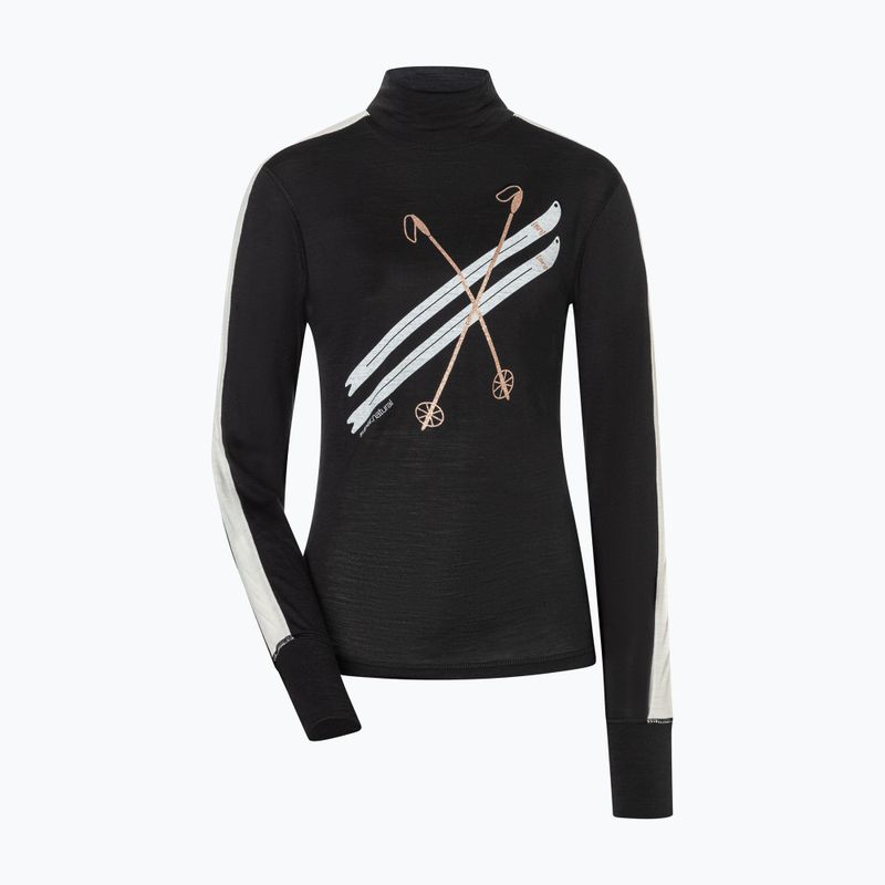 Дамска блуза с дълъг ръкав super.natural KryTeeede Col T-Neck Light jet black/white/mountain trail gl/white 4