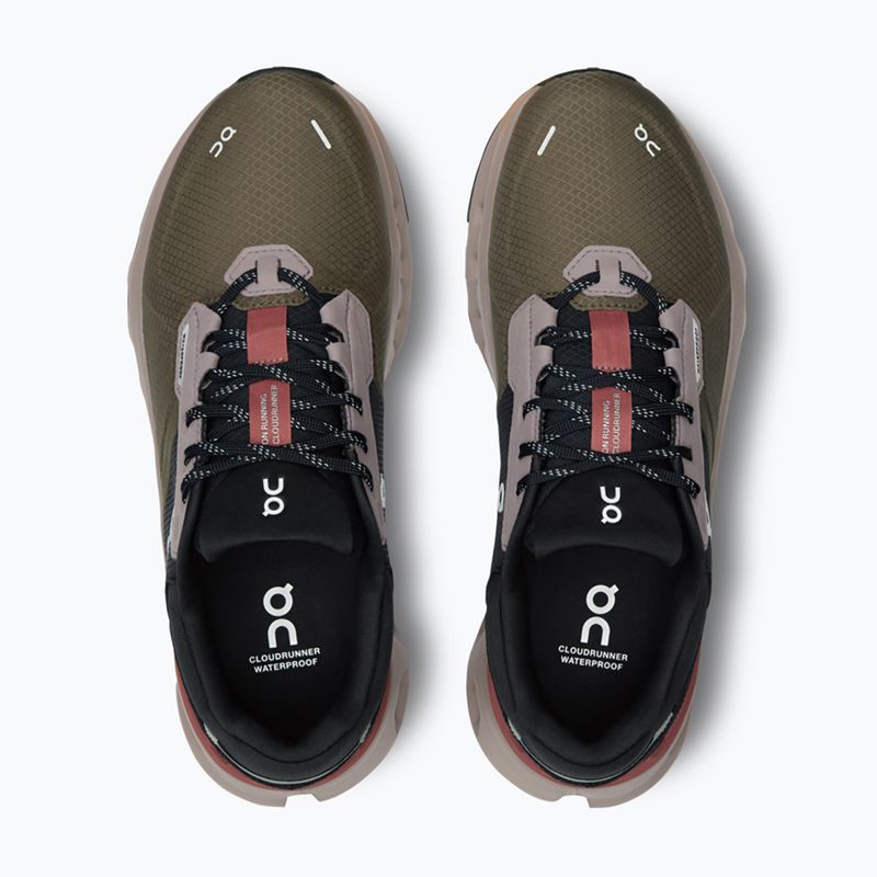 Дамски обувки за бягане On Cloudrunner 2 Waterproof olive/mahogany 13