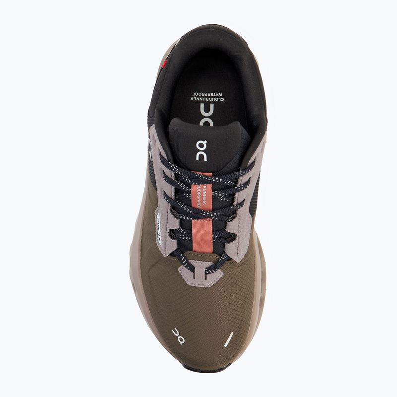 Дамски обувки за бягане On Cloudrunner 2 Waterproof olive/mahogany 5