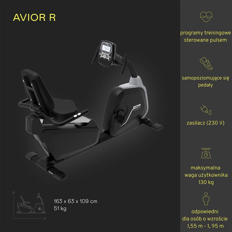 Стационарен велосипед Kettler Axos Avior R Black HT1004-100 2