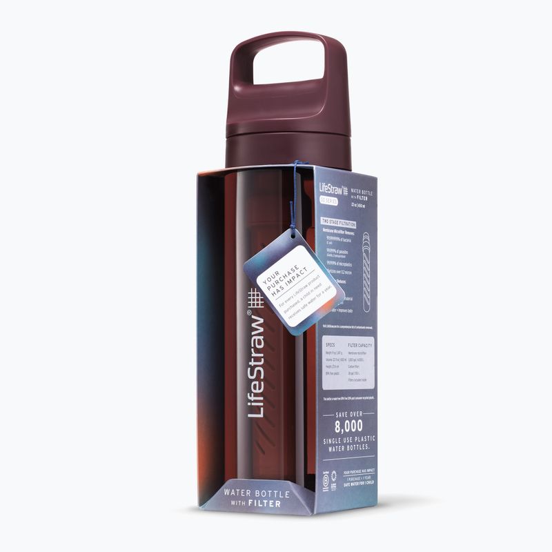 Lifestraw Go 2.0 бутилка за пътуване с филтър 650ml merlot me away 4