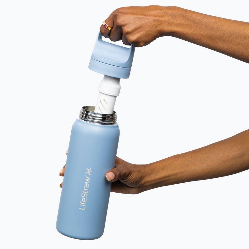 Lifestraw Go 2.0 Стоманена бутилка за пътуване с филтър 1 л исландско синьо 3