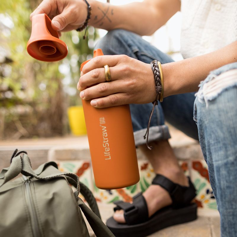 Lifestraw Go 2.0 Стоманена бутилка за пътуване с филтър 1 л kyoto orange 6