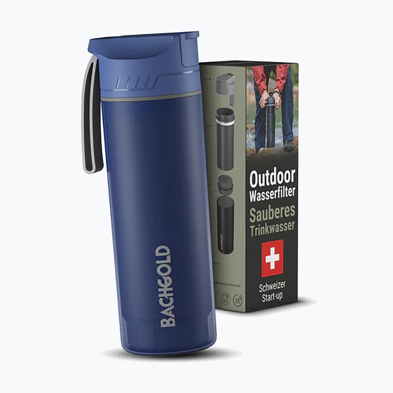Туристическа бутилка с филтър Bachgold Selfpress Waterfilter 500 ml blue