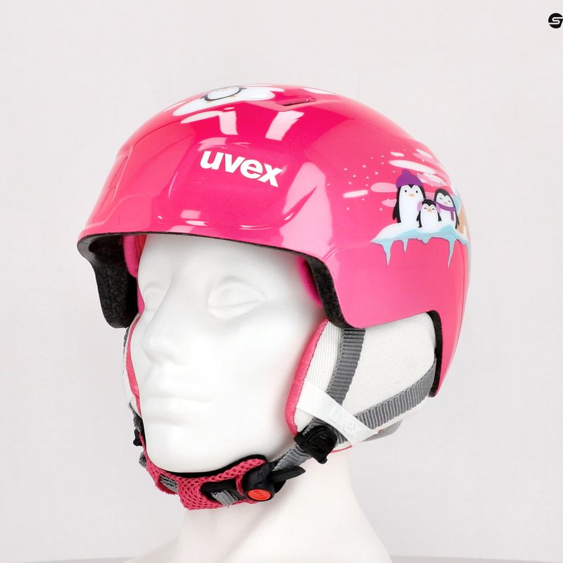 Детска ски каска UVEX Manic pink penguin 11