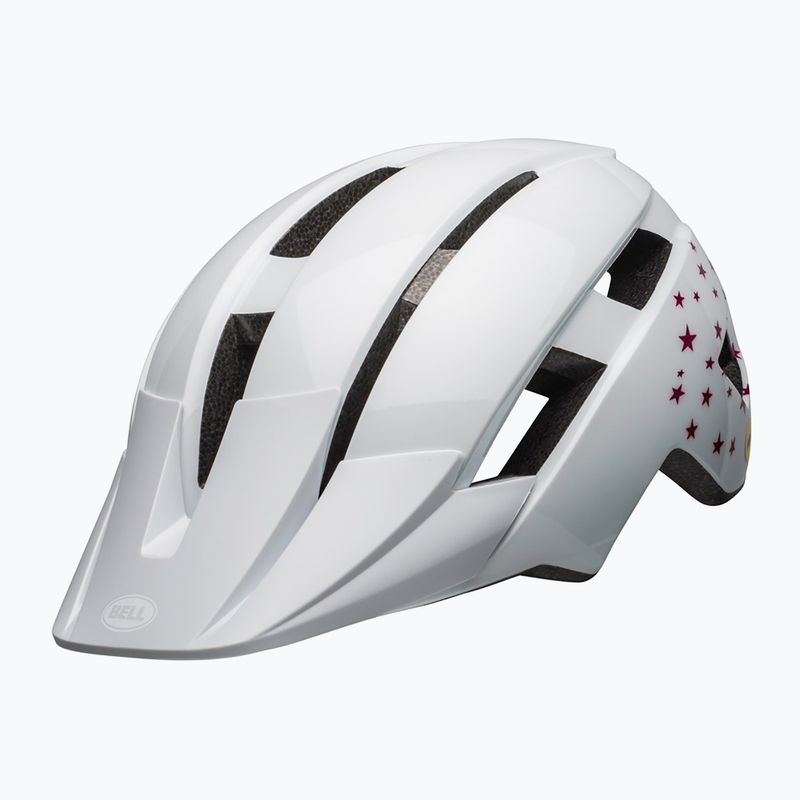 Детска велосипедна каска Bell Sidetrack II Integrated MIPS white stars