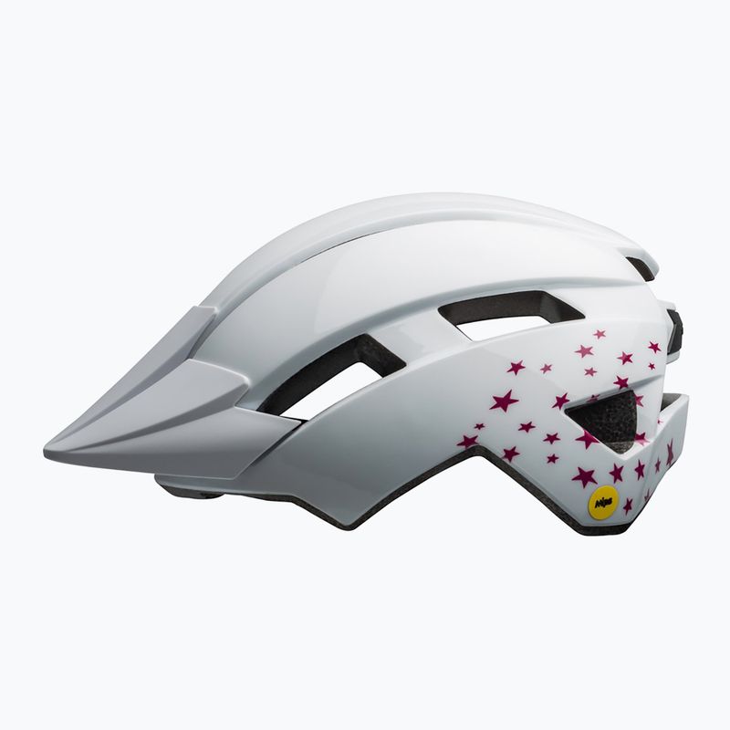 Детска велосипедна каска Bell Sidetrack II Integrated MIPS white stars 2