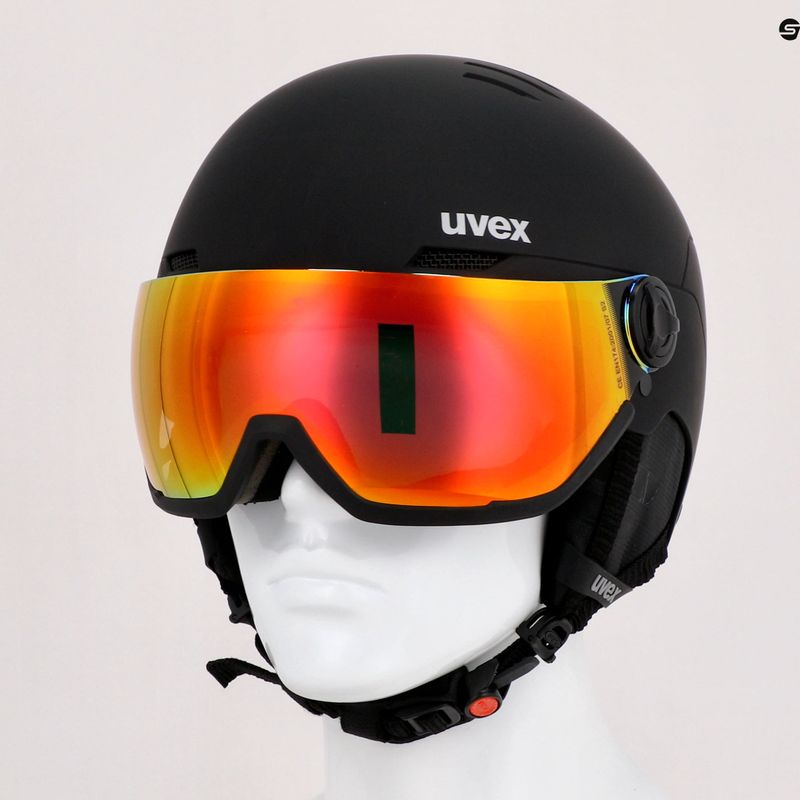 Ски каска UVEX Wanted Visor black matte/mirror red smoke 9