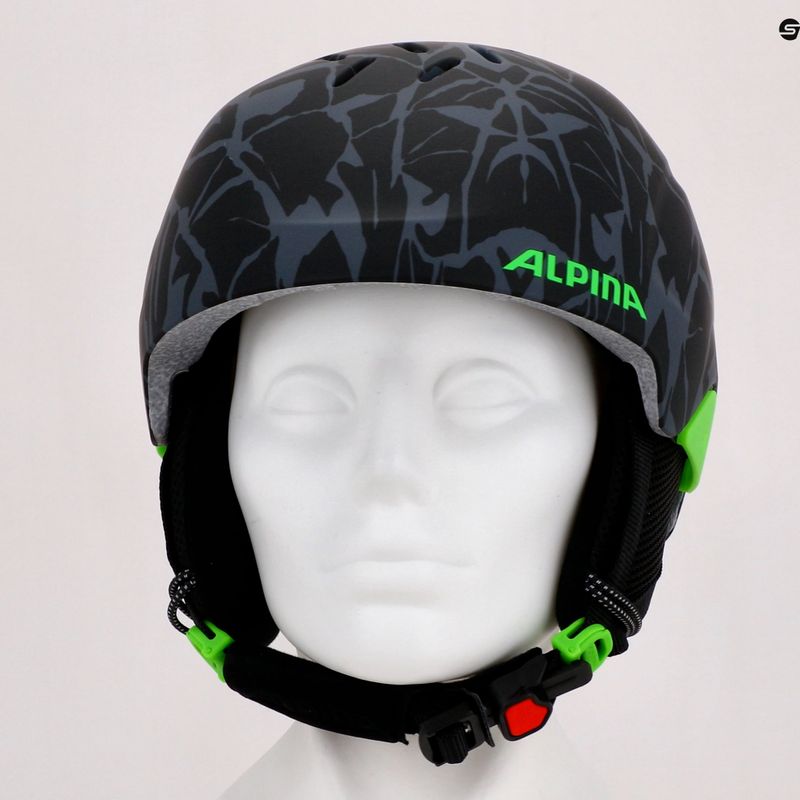 Детска ски каска Alpina Pizi black/green camo matt 15