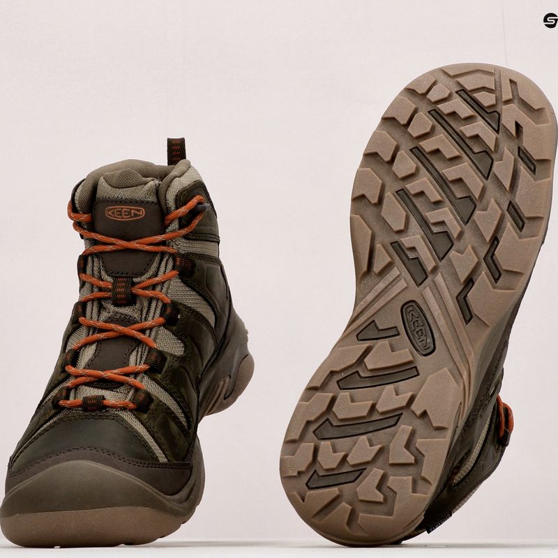 KEEN Circadia Mid WP мъжки ботуши за трекинг тъмна маслина/потърс глина 19