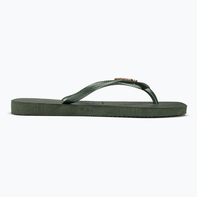 Дамски джапанки Havaianas Square Logo Metallic green olive 2