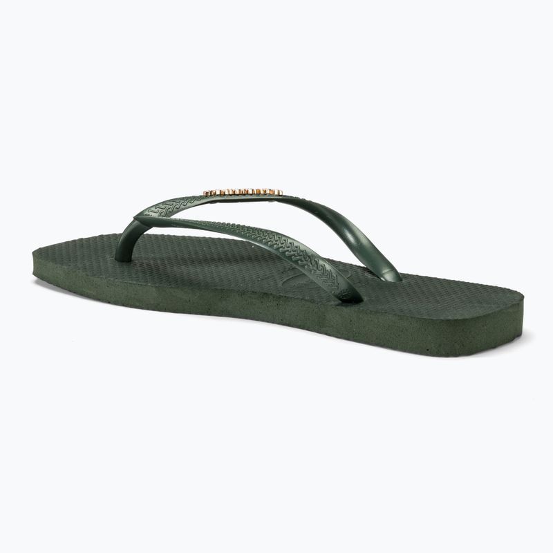 Дамски джапанки Havaianas Square Logo Metallic green olive 3