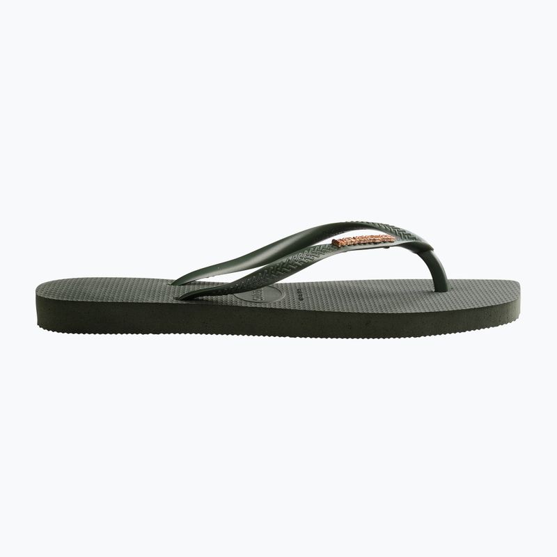 Дамски джапанки Havaianas Square Logo Metallic green olive 9