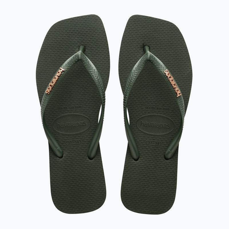 Дамски джапанки Havaianas Square Logo Metallic green olive 10