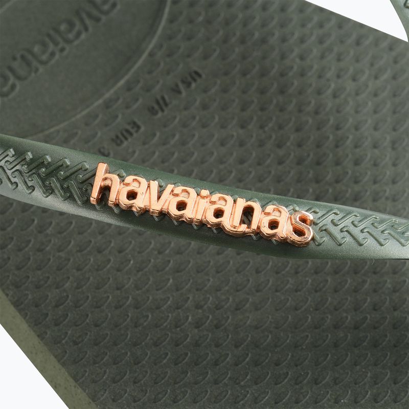 Дамски джапанки Havaianas Square Logo Metallic green olive 12