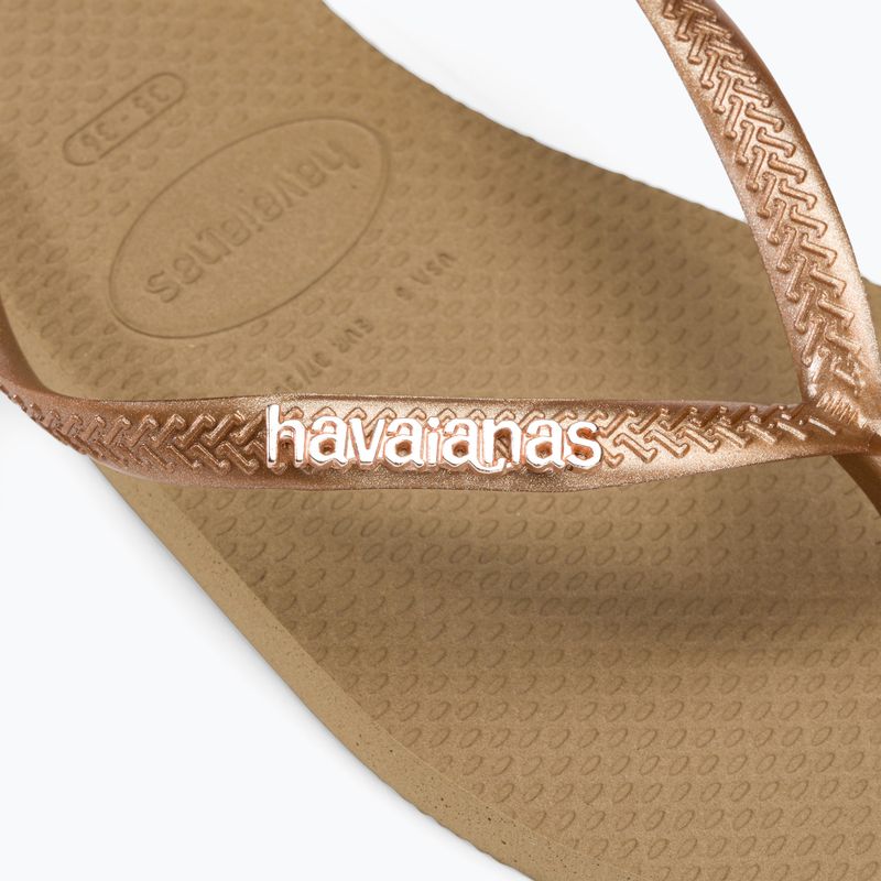 Дамски джапанки Havaianas Square Logo Metallic rose gold / rose gold 8