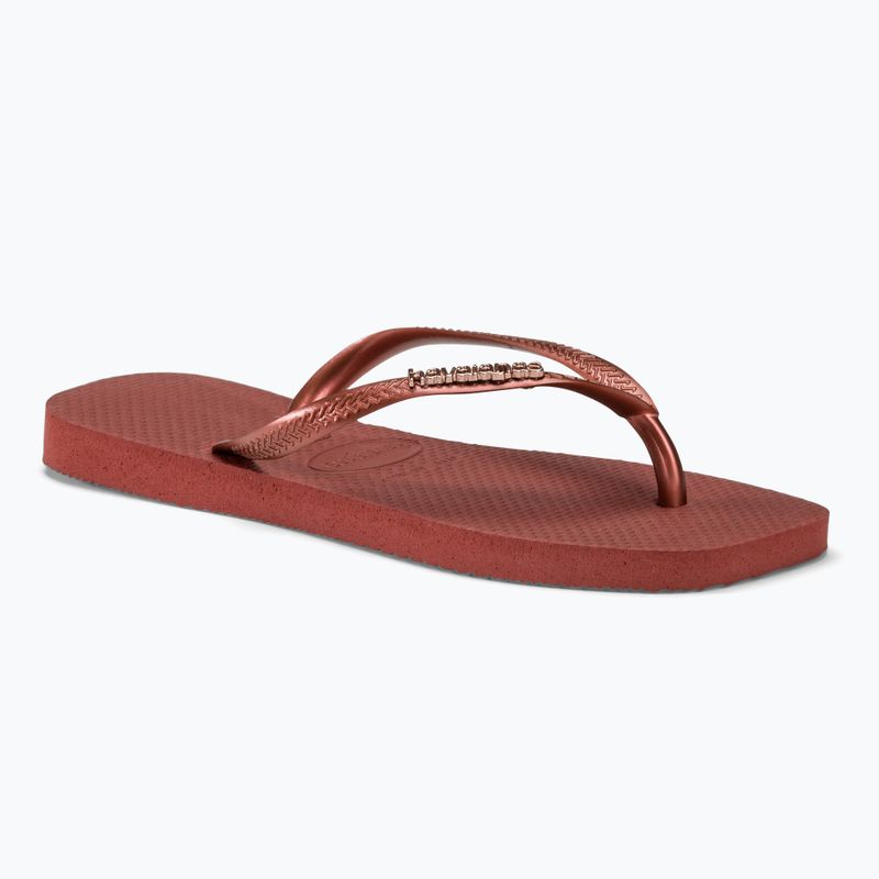 Дамски джапанки Havaianas Square Logo Metallic mahogany