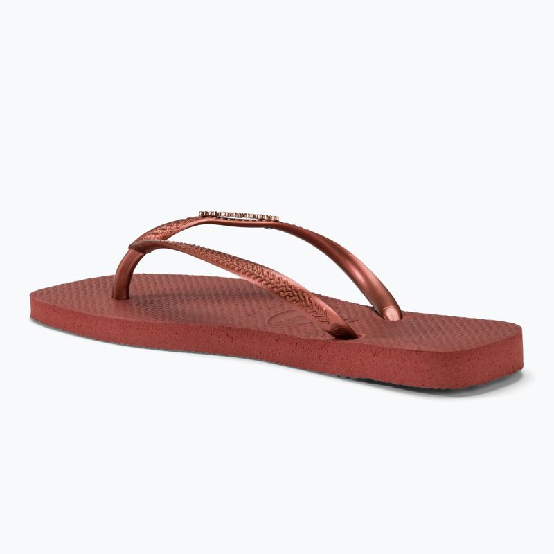 Дамски джапанки Havaianas Square Logo Metallic mahogany 3