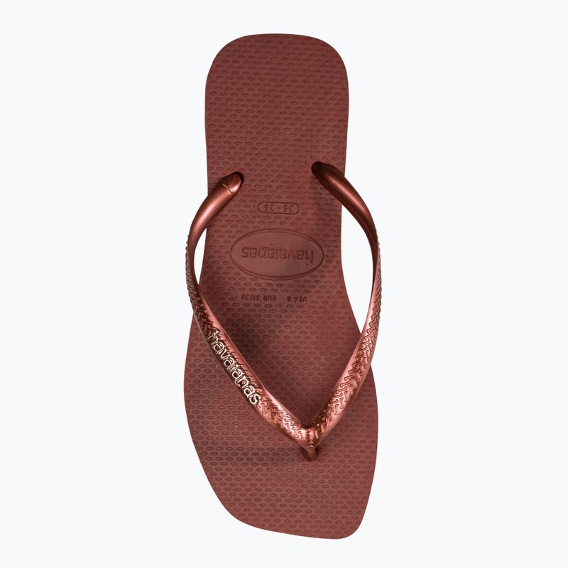 Дамски джапанки Havaianas Square Logo Metallic mahogany 5