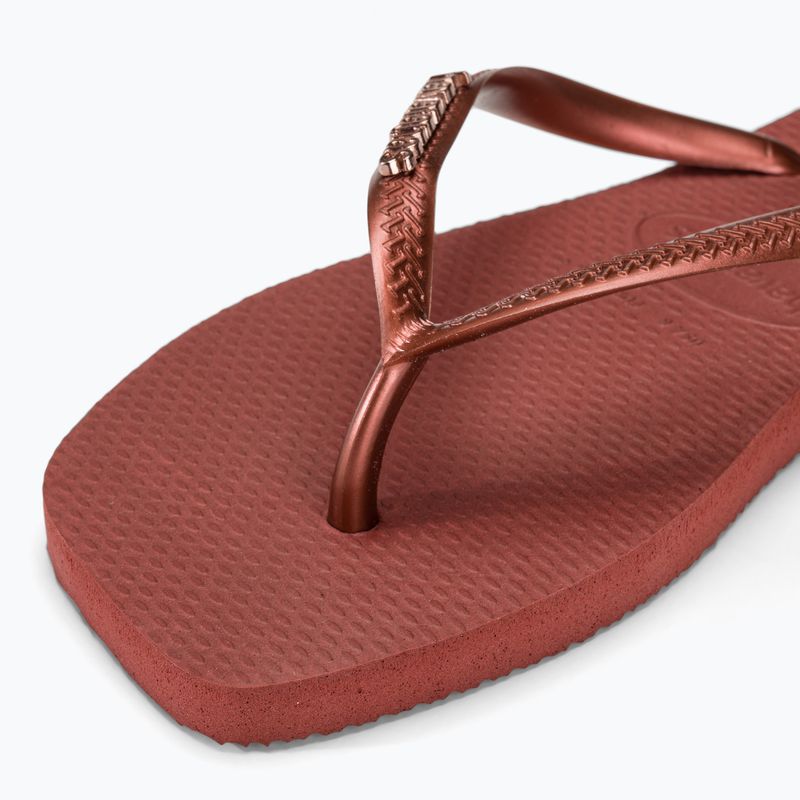 Дамски джапанки Havaianas Square Logo Metallic mahogany 7