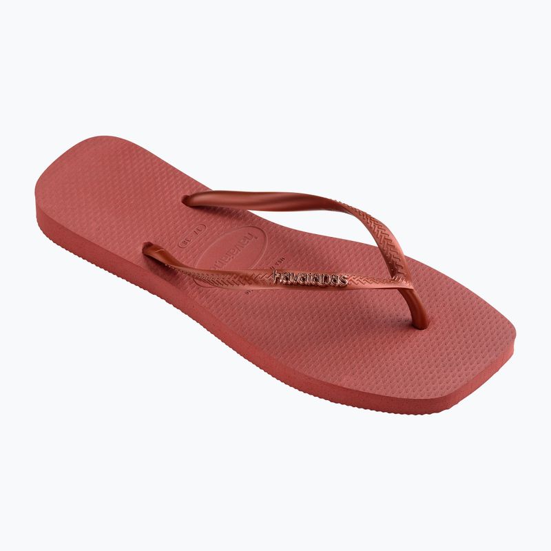 Дамски джапанки Havaianas Square Logo Metallic mahogany 8