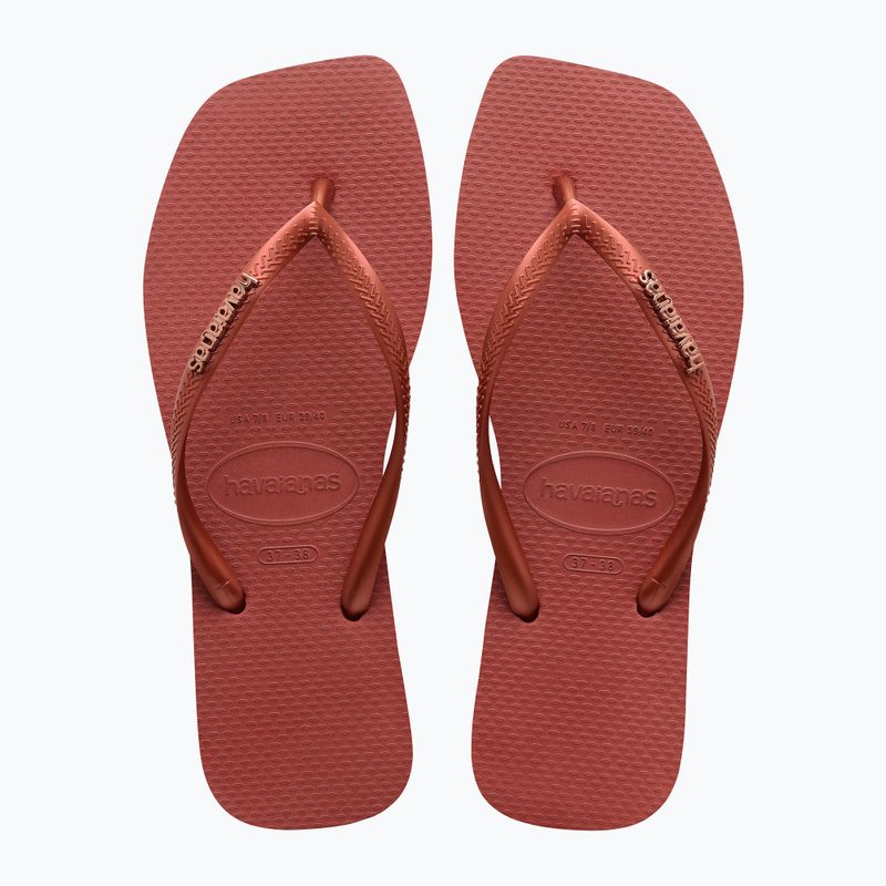 Дамски джапанки Havaianas Square Logo Metallic mahogany 10