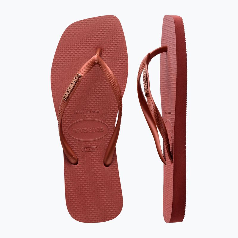 Дамски джапанки Havaianas Square Logo Metallic mahogany 11