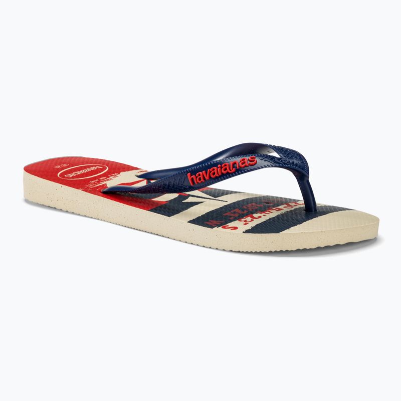 Джапанки Havaianas Top Nautical beige straw / navy blue / ruby red