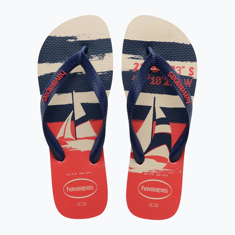 Джапанки Havaianas Top Nautical beige straw / navy blue / ruby red 10