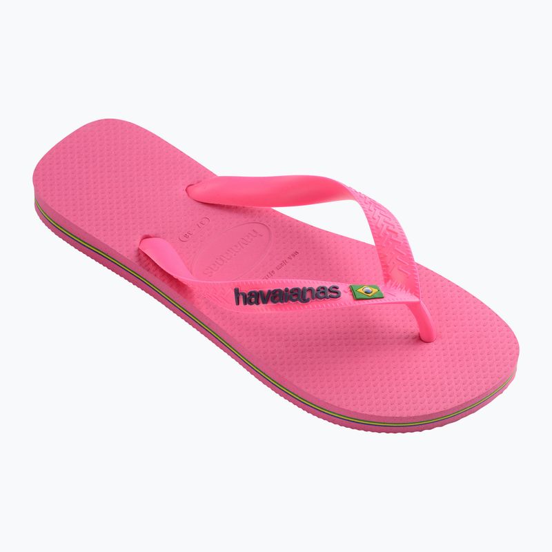 Джапанки Havaianas Brasil Logo Neon pink flux / pink flux 8