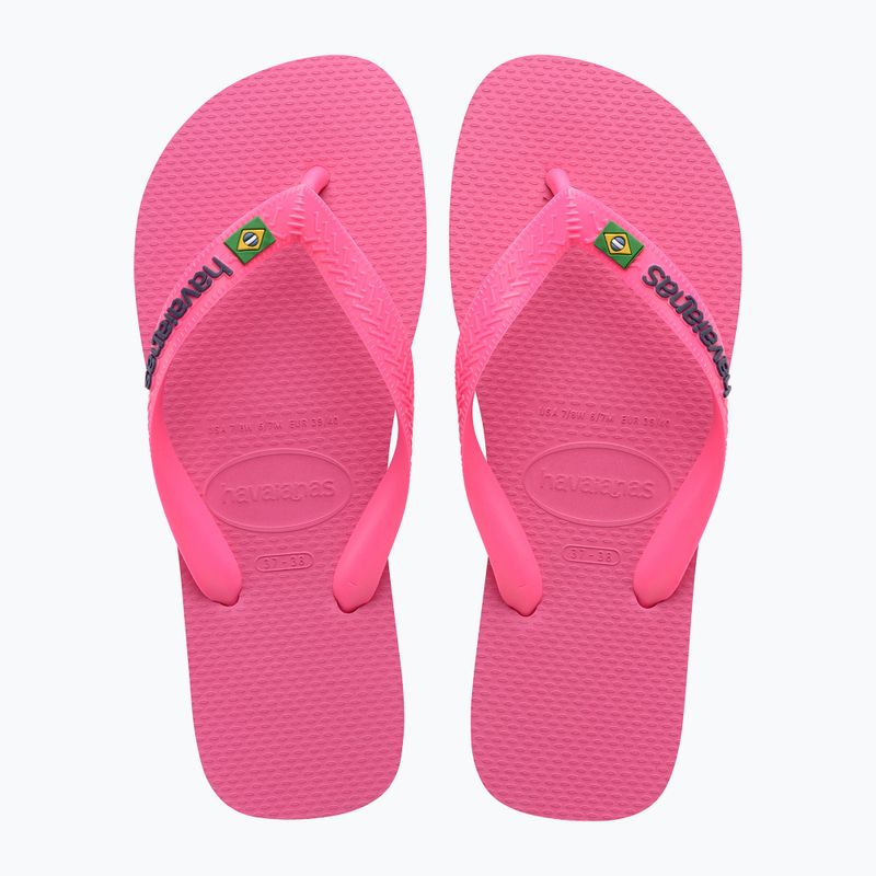 Джапанки Havaianas Brasil Logo Neon pink flux / pink flux 10