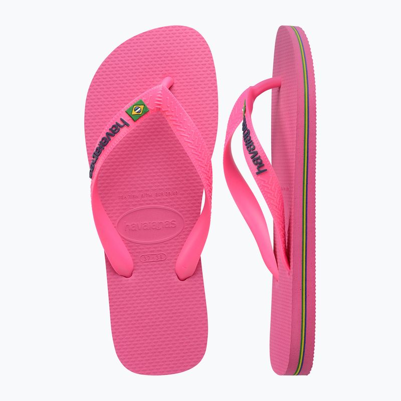 Джапанки Havaianas Brasil Logo Neon pink flux / pink flux 11