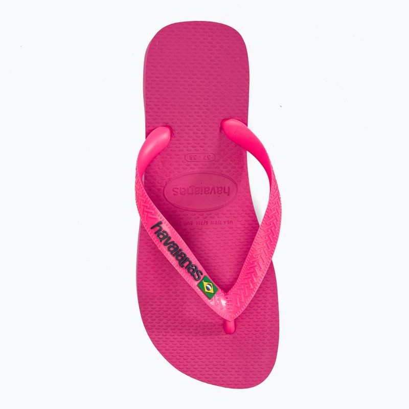 Джапанки Havaianas Brasil Logo Neon pink flux / pink flux 7