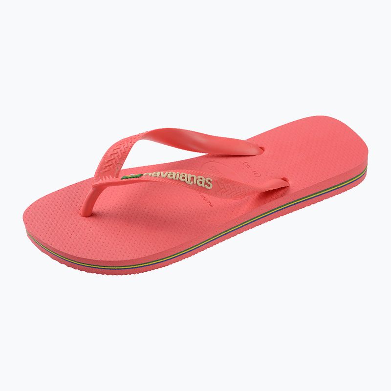 Havaianas Brasil Лого тропически коралови джапанки 2