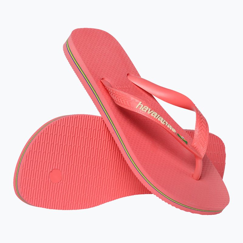 Havaianas Brasil Лого тропически коралови джапанки 6