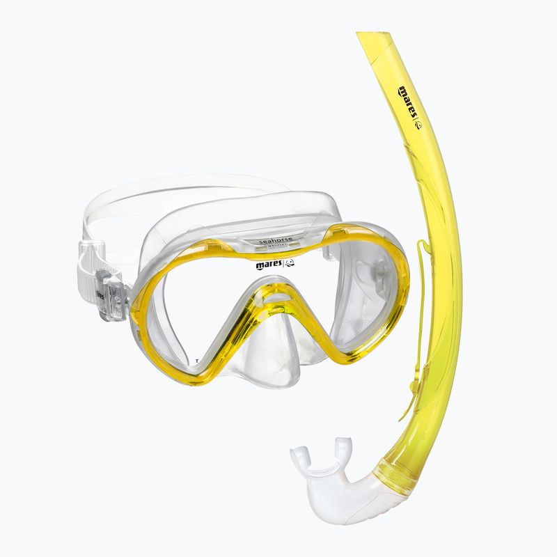 Детски комплект за шнорхелинг Mares Combo Seahorse yellow/clear