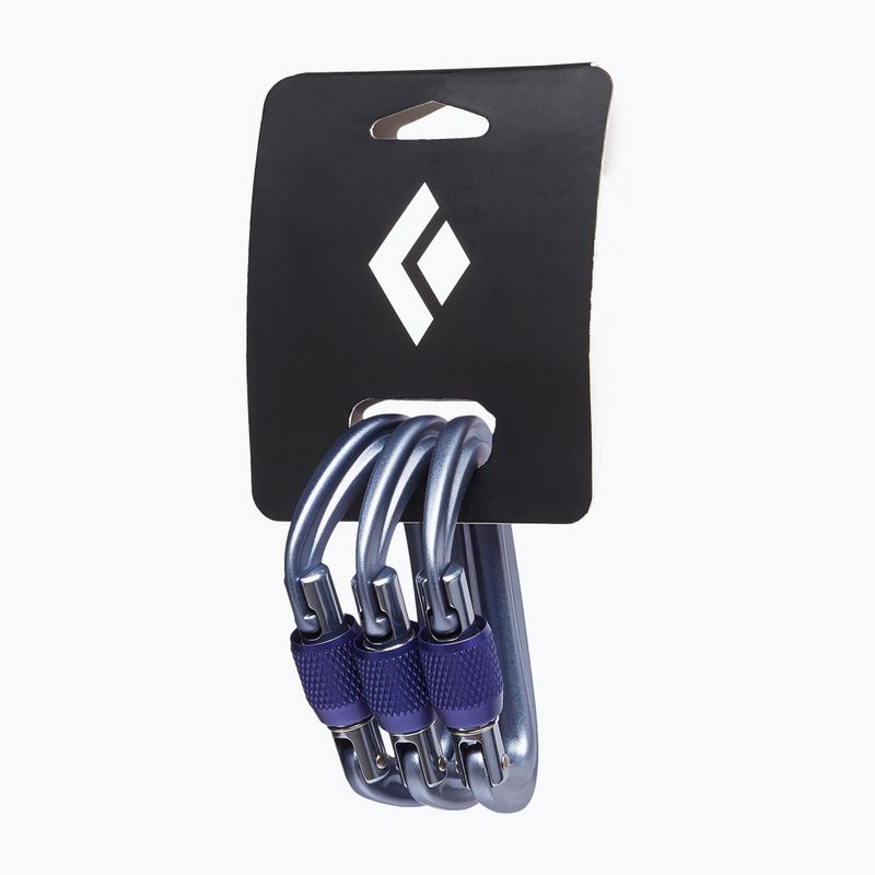 Комплект карабинери Black Diamond Liteforge Screwgate 3 бр. сив