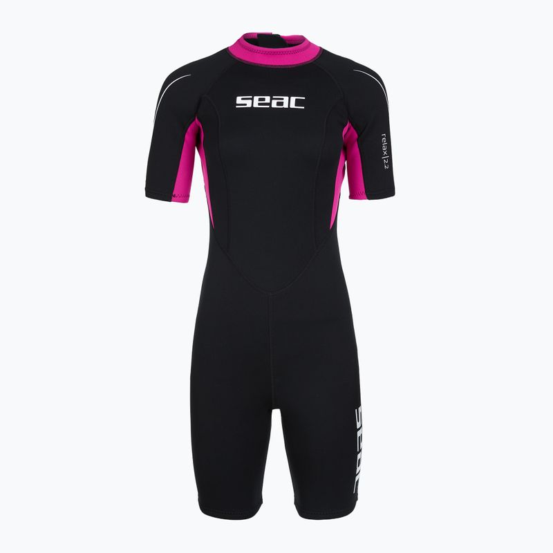 Дамски неопренов костюм за плуване SEAC Shorts Relax 2.2 mm black/pink 2