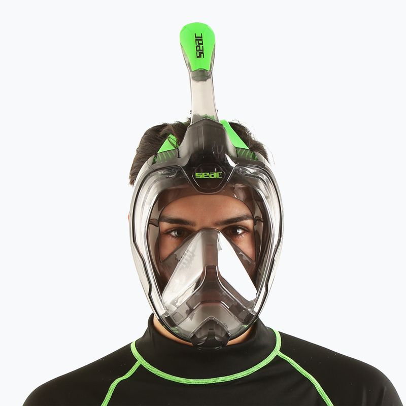 Целолицева маска за шнорхелинг SEAC Magica grey clear/green lime 7