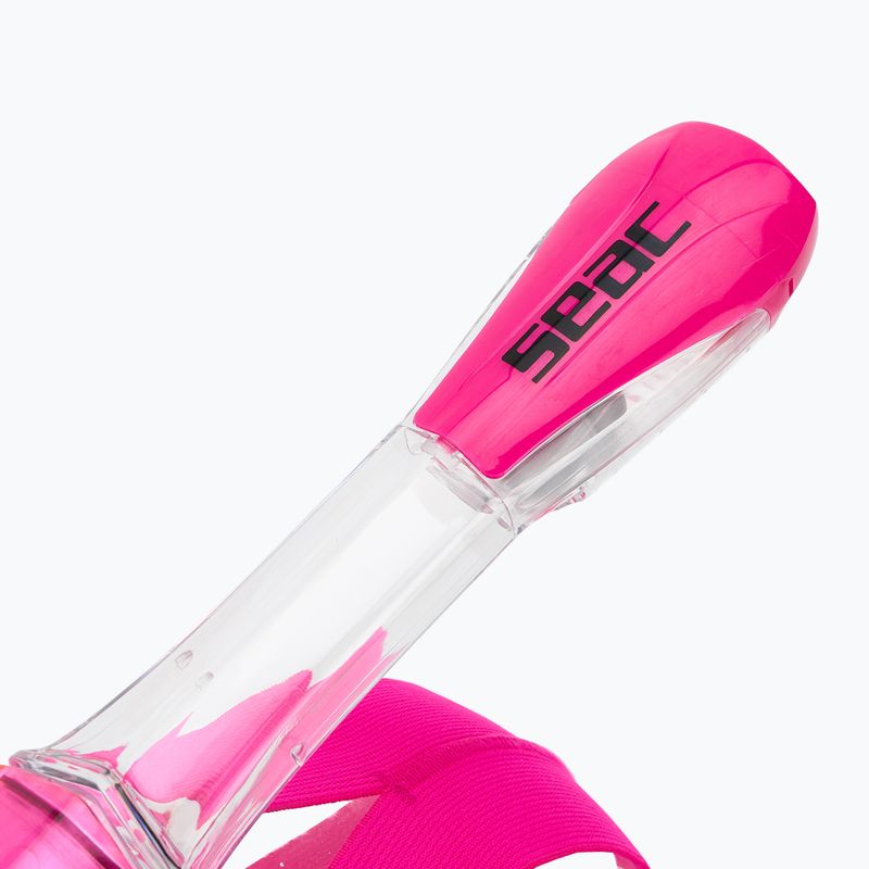 Детска целолицева маска за шнорхелинг SEAC Magica black silicone/pink 4
