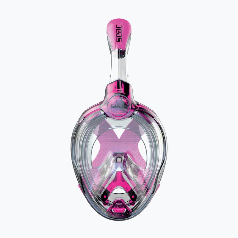 Детска целолицева маска за шнорхелинг SEAC Magica black silicone/pink 2