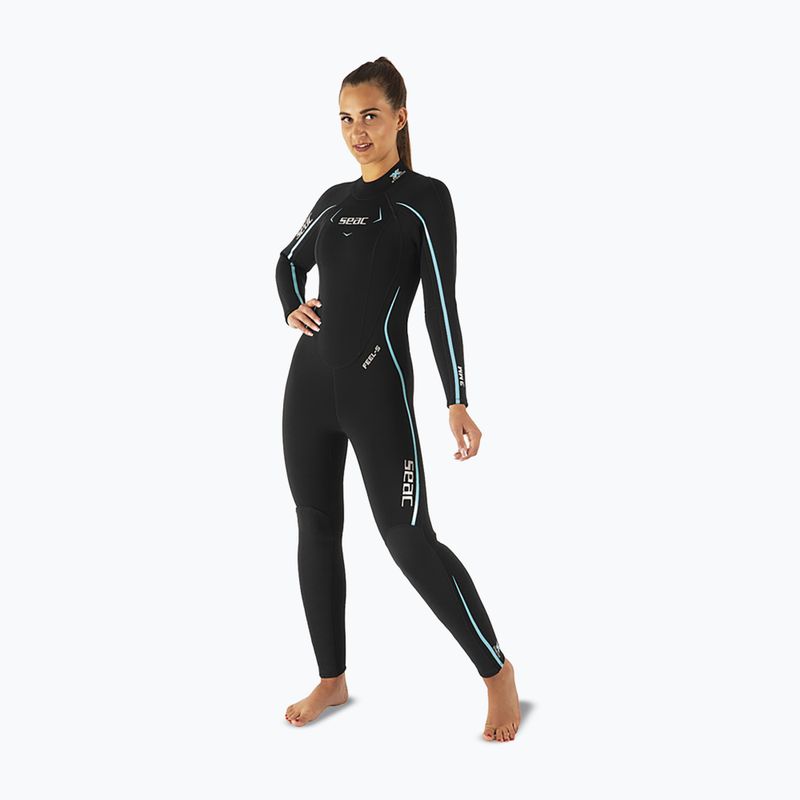 Дамски неопренов костюм за гмуркане SEAC Feel-S 3 mm black/light blue 3