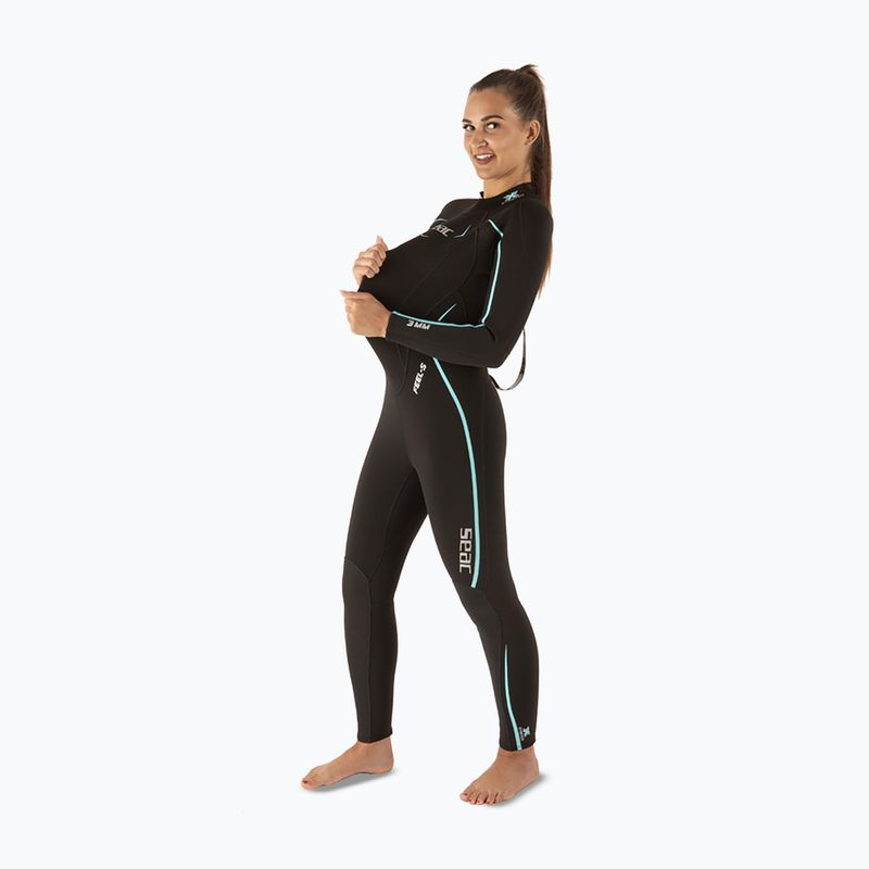 Дамски неопренов костюм за гмуркане SEAC Feel-S 3 mm black/light blue 4
