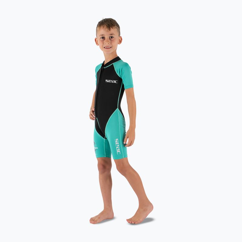 Детски неопренов костюм за плуване SEAC Dolphin Shorty 1,5 mm black/tiffany 4