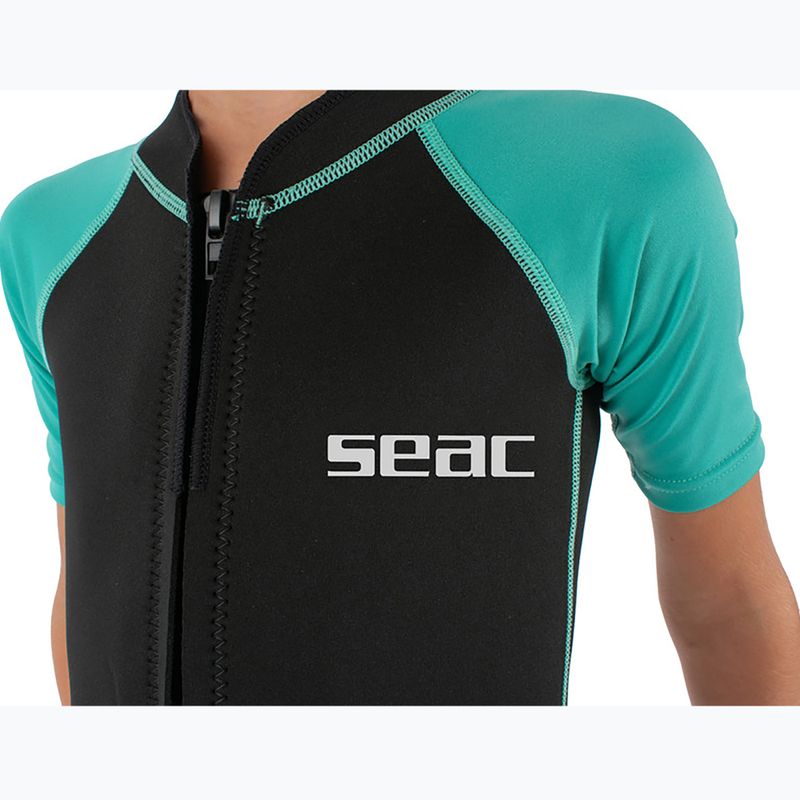 Детски неопренов костюм за плуване SEAC Dolphin Shorty 1,5 mm black/tiffany 5