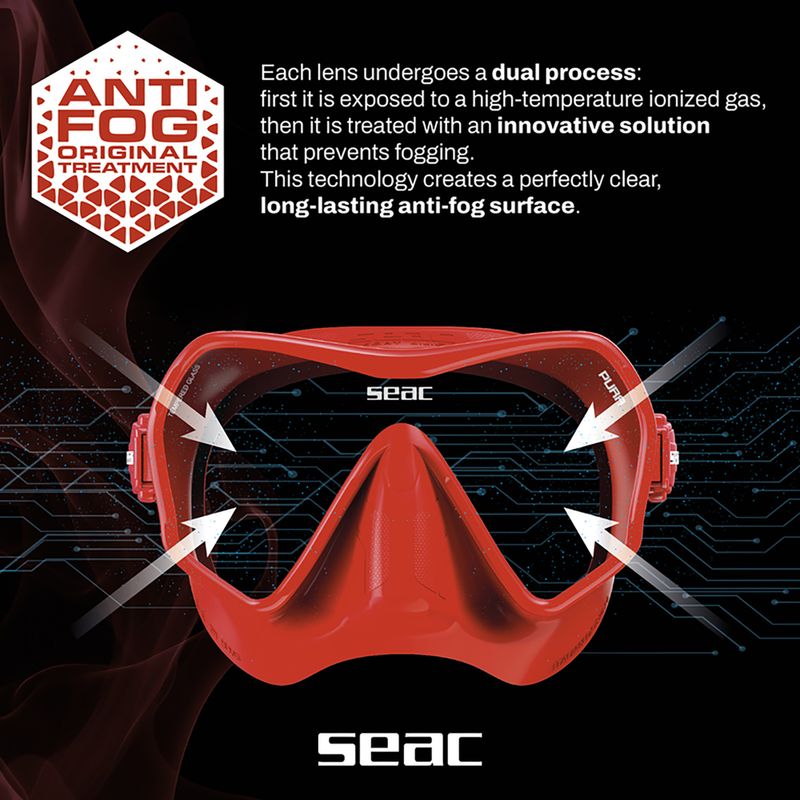 Маска за гмуркане SEAC Pura Antifog red 7