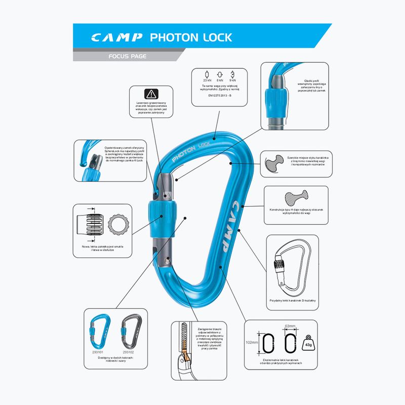Карабинка CAMP Photon Lock blue 4